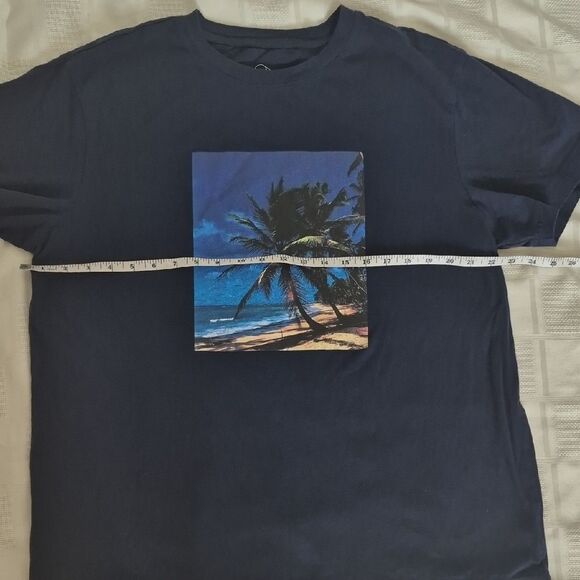 Original Use Navy Blue Tee with Beach Graphic - Picture 8 of 16